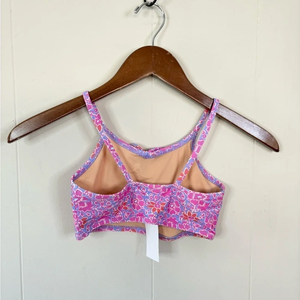 Crewcuts J Crew kids girls bikini top long line ruched tie size 8 girls new
